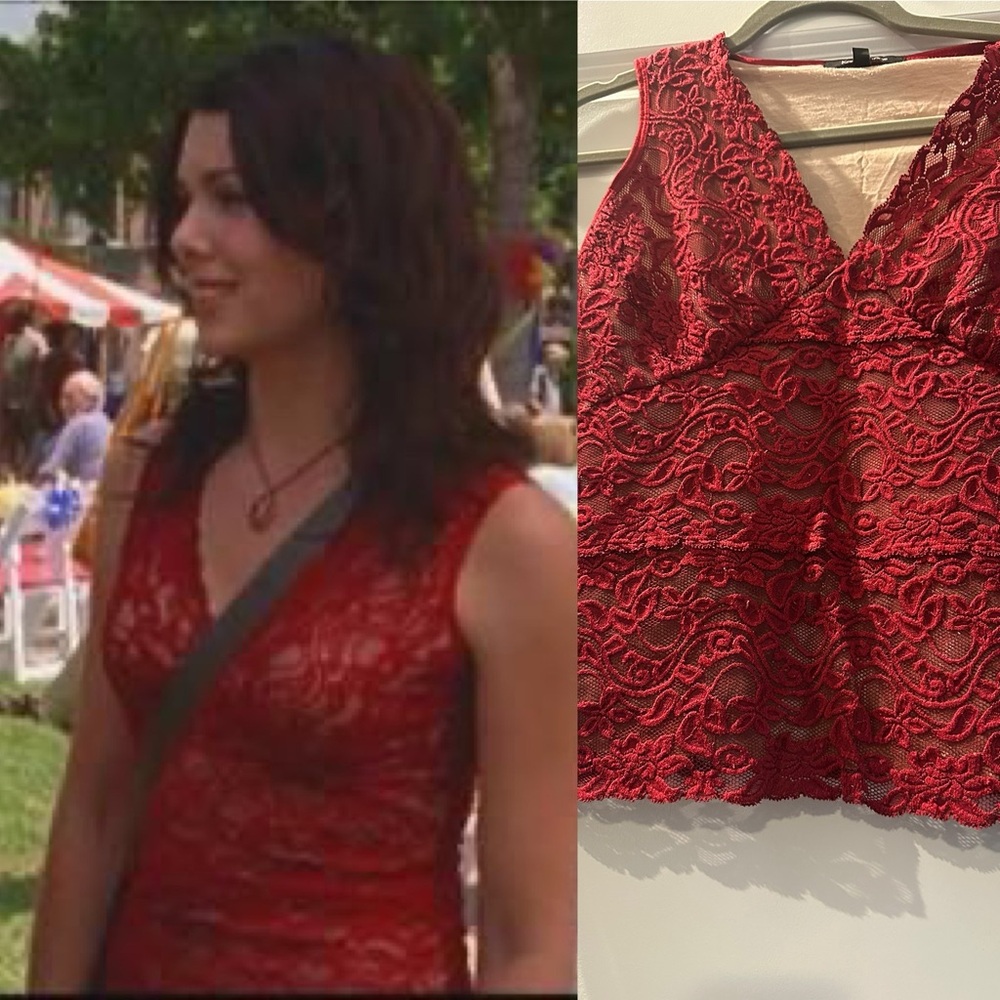 Red LaceTopASO Gilmore Girls screen accurate not screen worn aso Lorelai Gilmore